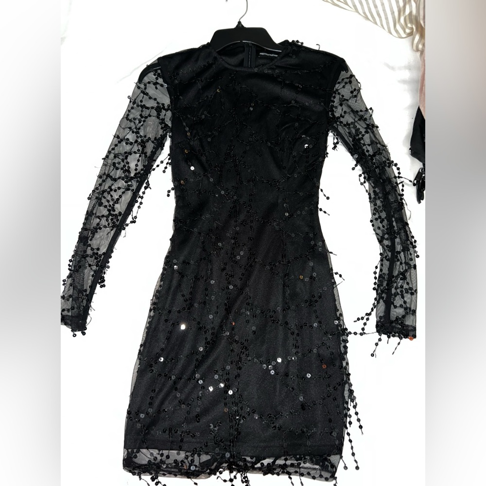 black sequin party dress